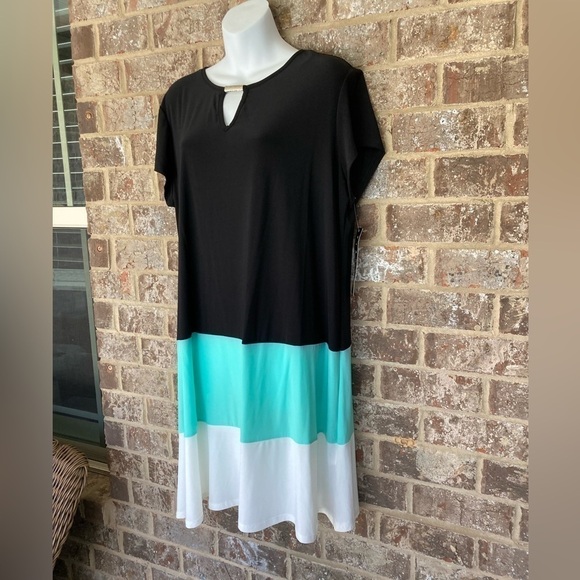 Tianna B Color Block Dress Black Mint Cream Size 18 NWT - Picture 2 of 9